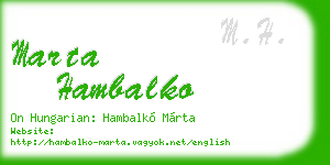 marta hambalko business card